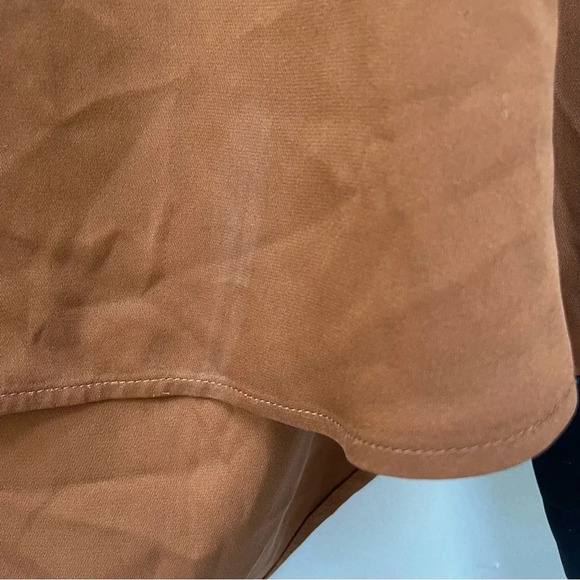 Diane von Furstenberg Silk Color Block Brown Black Button Down Blouse Top Size 0 - Picture 6 of 10